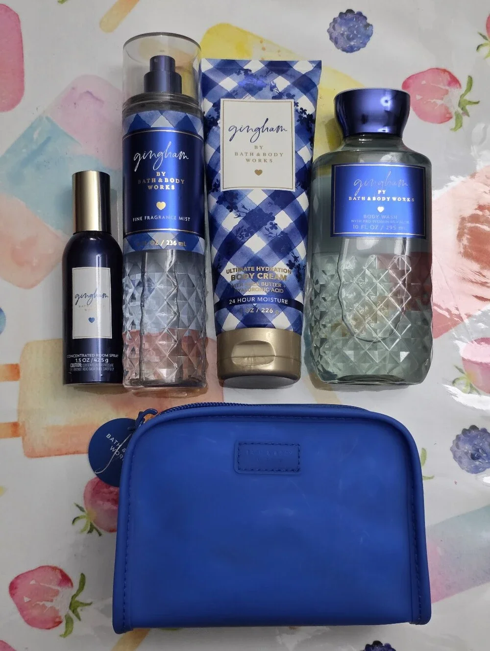 Bath & Body Works Gingham Bath & Body 5 Piece Gift Set NEW